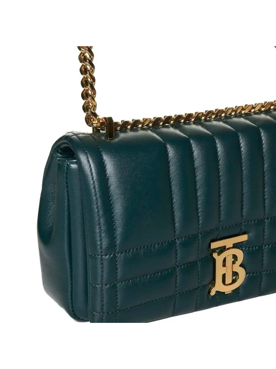 Женская стеганая сумка через плечо Burberry Lola из кожи ягненка — изображение 4 из 5, зеленый