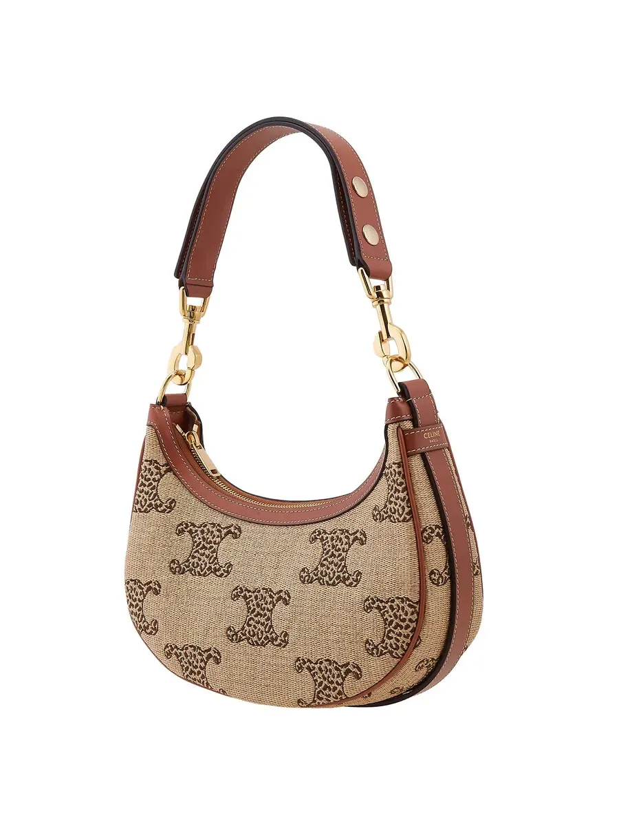 Сумка Celine Leopard Triomphe Medium Ava с ремешком — изображение 4 из 5, натуральный/бежевый