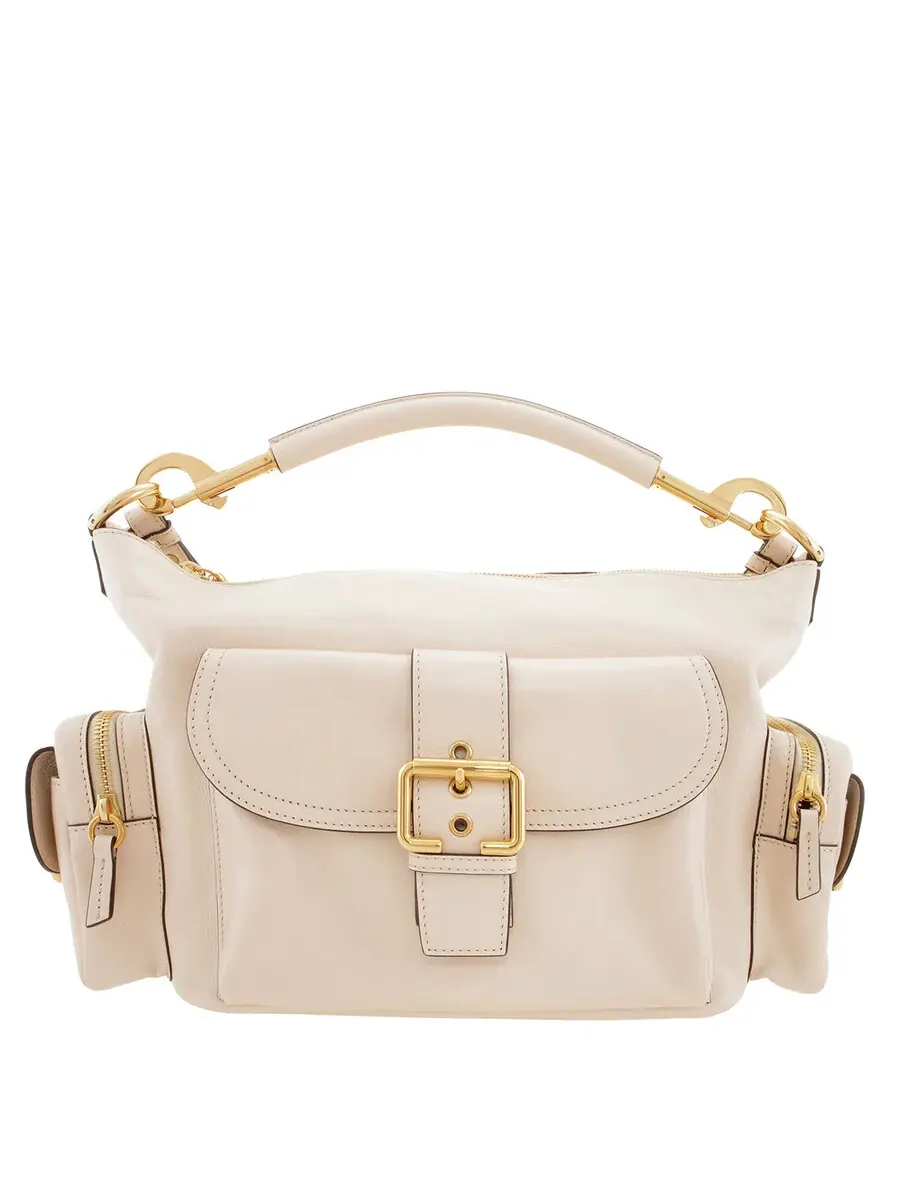 Сумка для камеры Chloé из блестящей кожи — изображение 1 из 6, бежевый