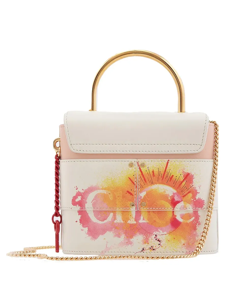Сумка через плечо Chloé Small Aby Lock из кожи с принтом — 4