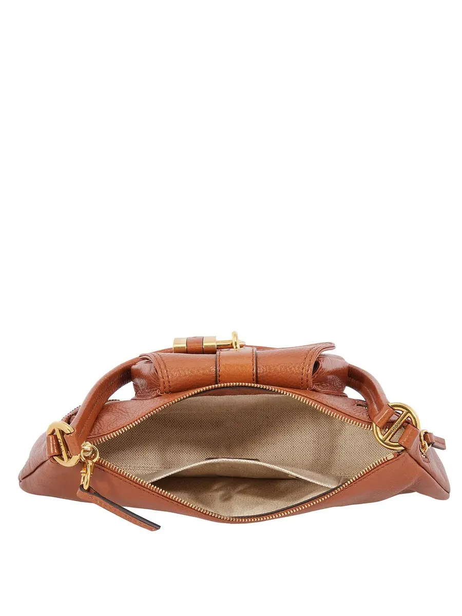 Сумка на плечо Chloé 99 из зерненой кожи — изображение 5 из 5, коричневый