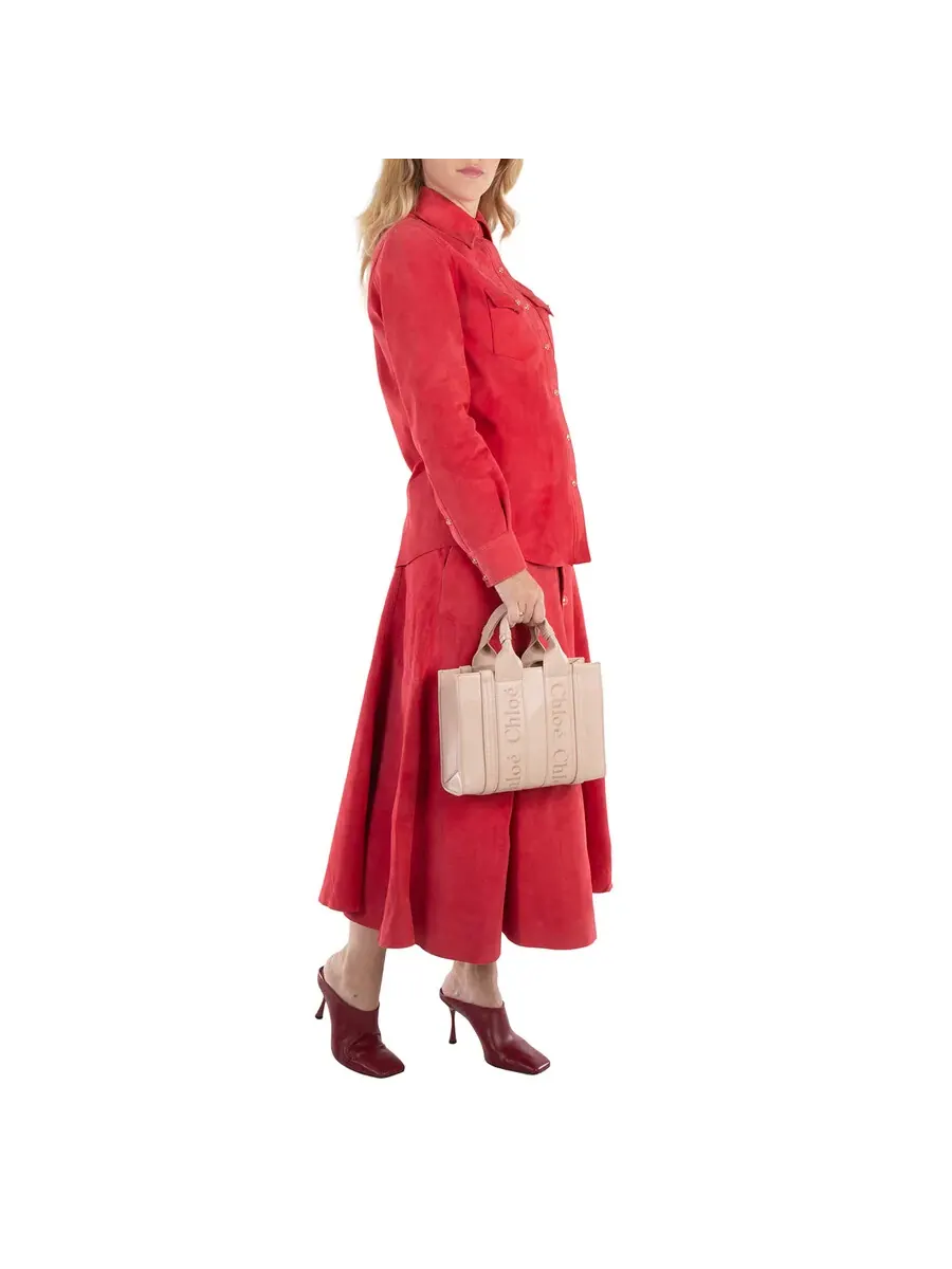 Женская сумка-тоут Chloé Ladies Cement Pink Small Woody — изображение 2 из 6, розовый