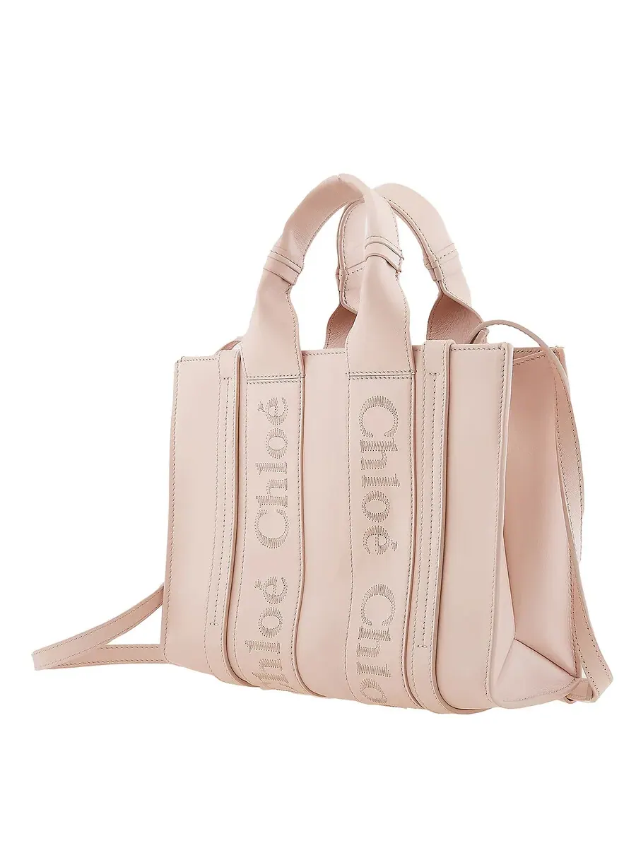 Женская сумка-тоут Chloé Ladies Cement Pink Small Woody — изображение 4 из 6, розовый