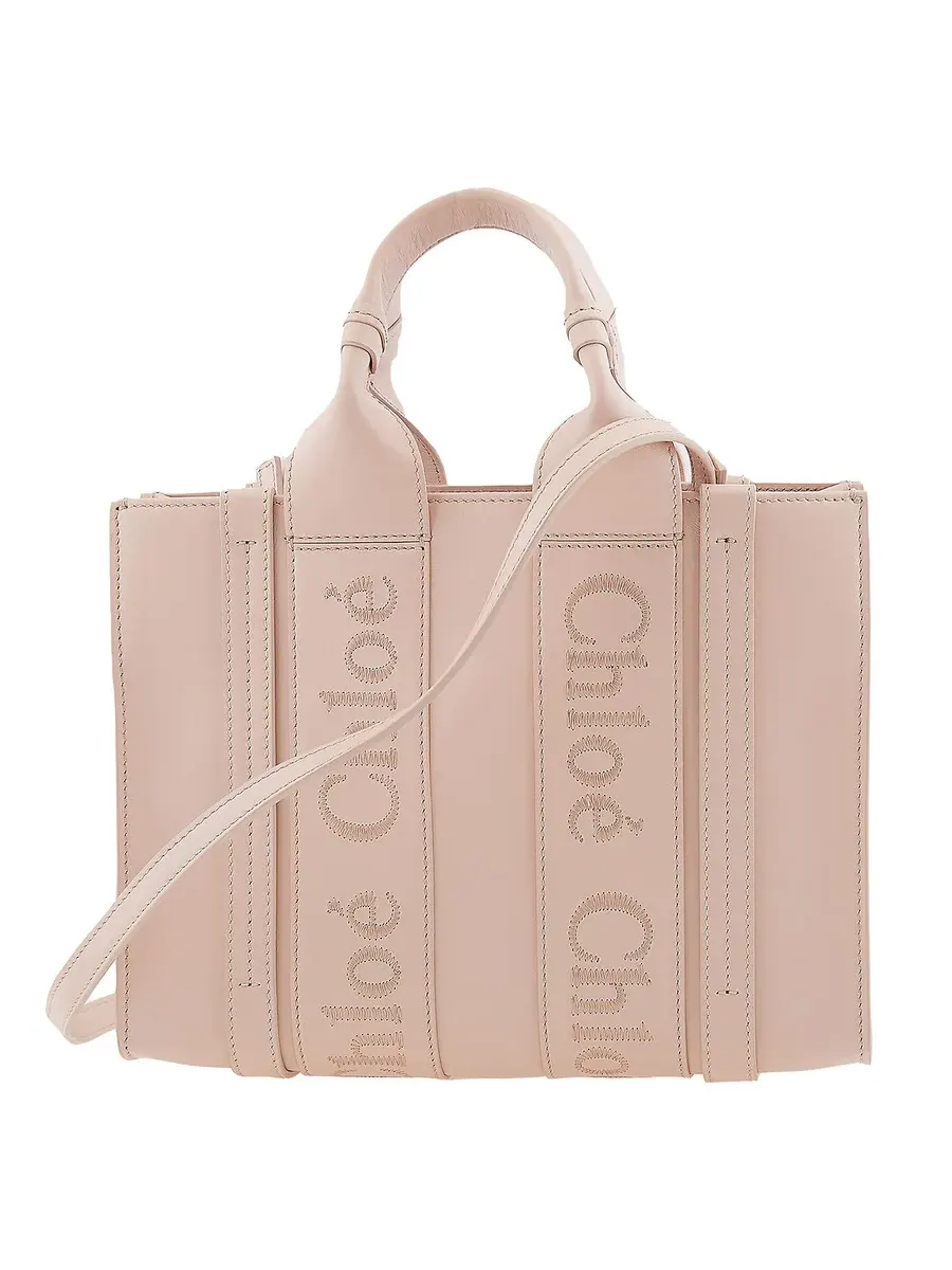 Женская сумка-тоут Chloé Ladies Cement Pink Small Woody — изображение 5 из 6, розовый