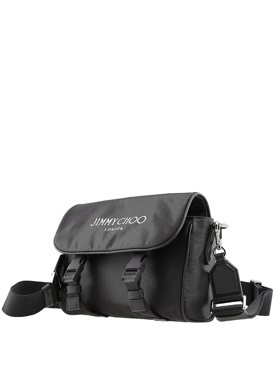 Сумка через плечо Jimmy Choo Eli с логотипом и нейлоновым принтом — 3