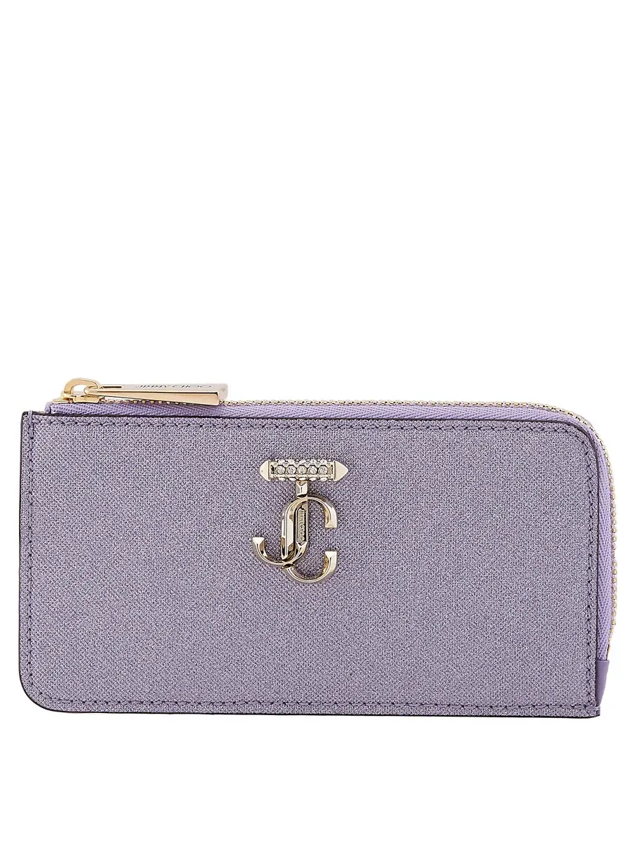 Кардхолдер Jimmy Choo JC Emblem на молнии — изображение 1 из 5, светлый золотистый
