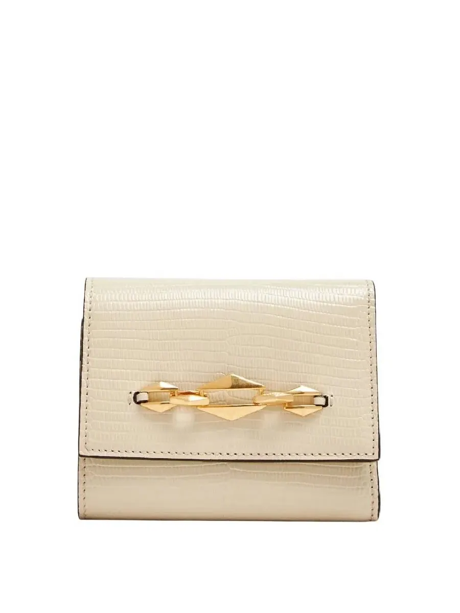 Кошелек из кожи с бриллиантовой цепочкой Jimmy Choo Marinda — изображение 1 из 4, золотистый