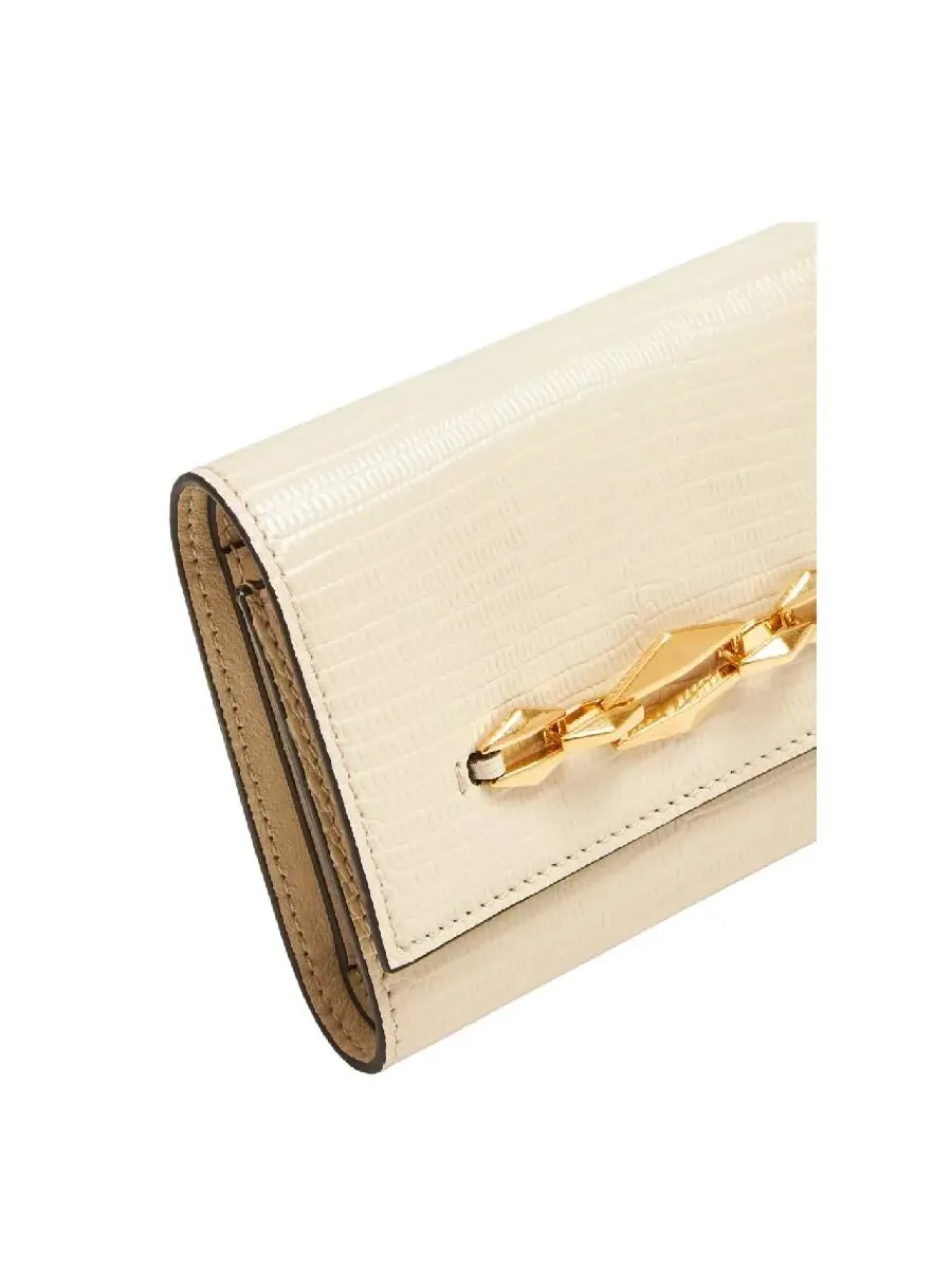 Кошелек из кожи с бриллиантовой цепочкой Jimmy Choo Marinda — изображение 3 из 4, золотистый