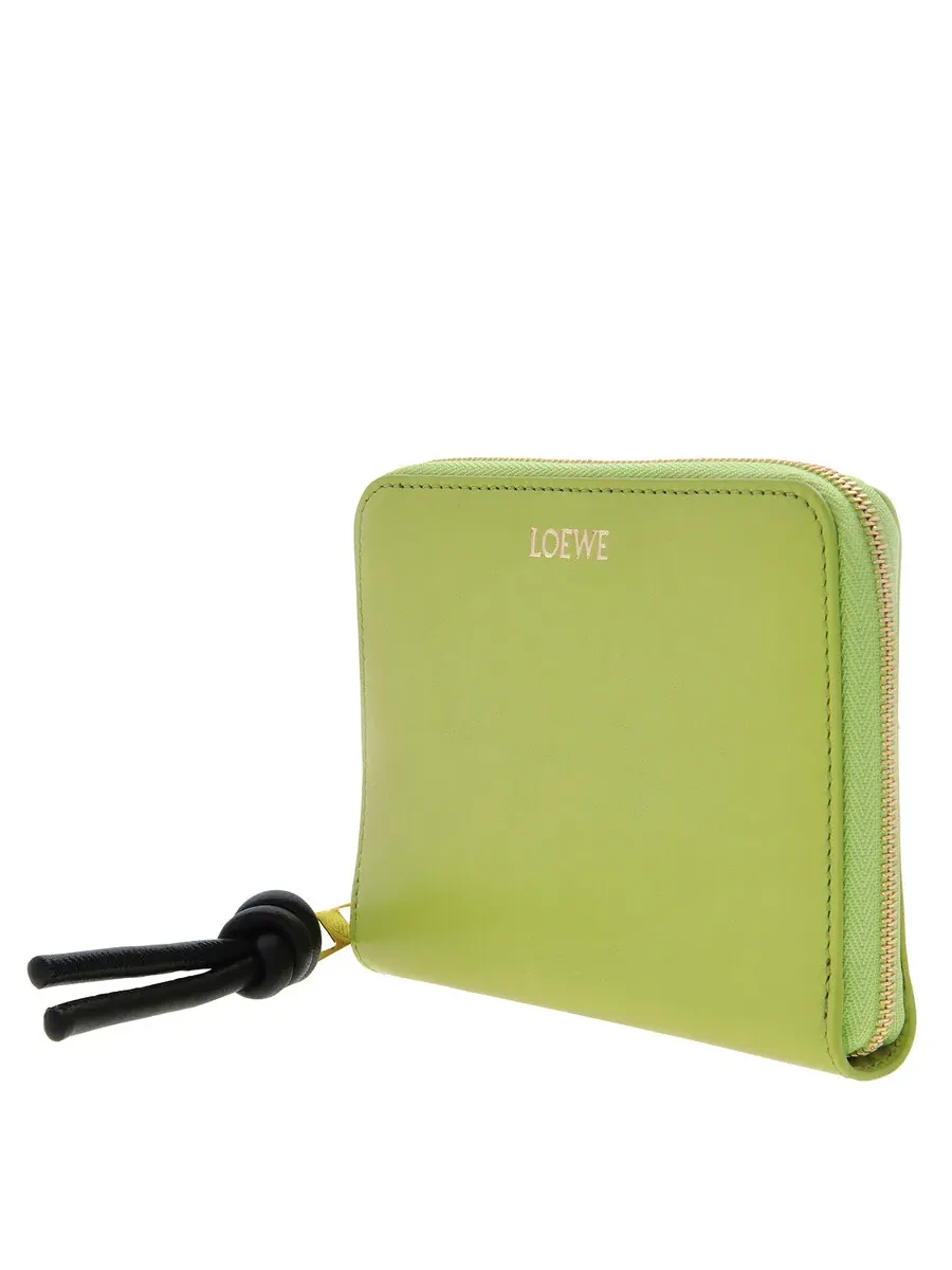 Кошелек Loewe Knot Compact Zip Around - Анис/Черный — изображение 2 из 4