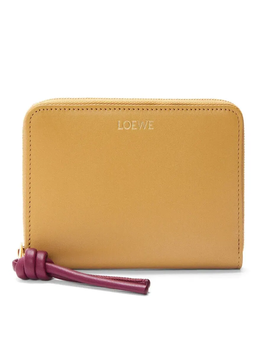 Кошелек Loewe Knot Compact Zip Around - Сахара/Багровый — изображение 1 из 4, сахара/красный