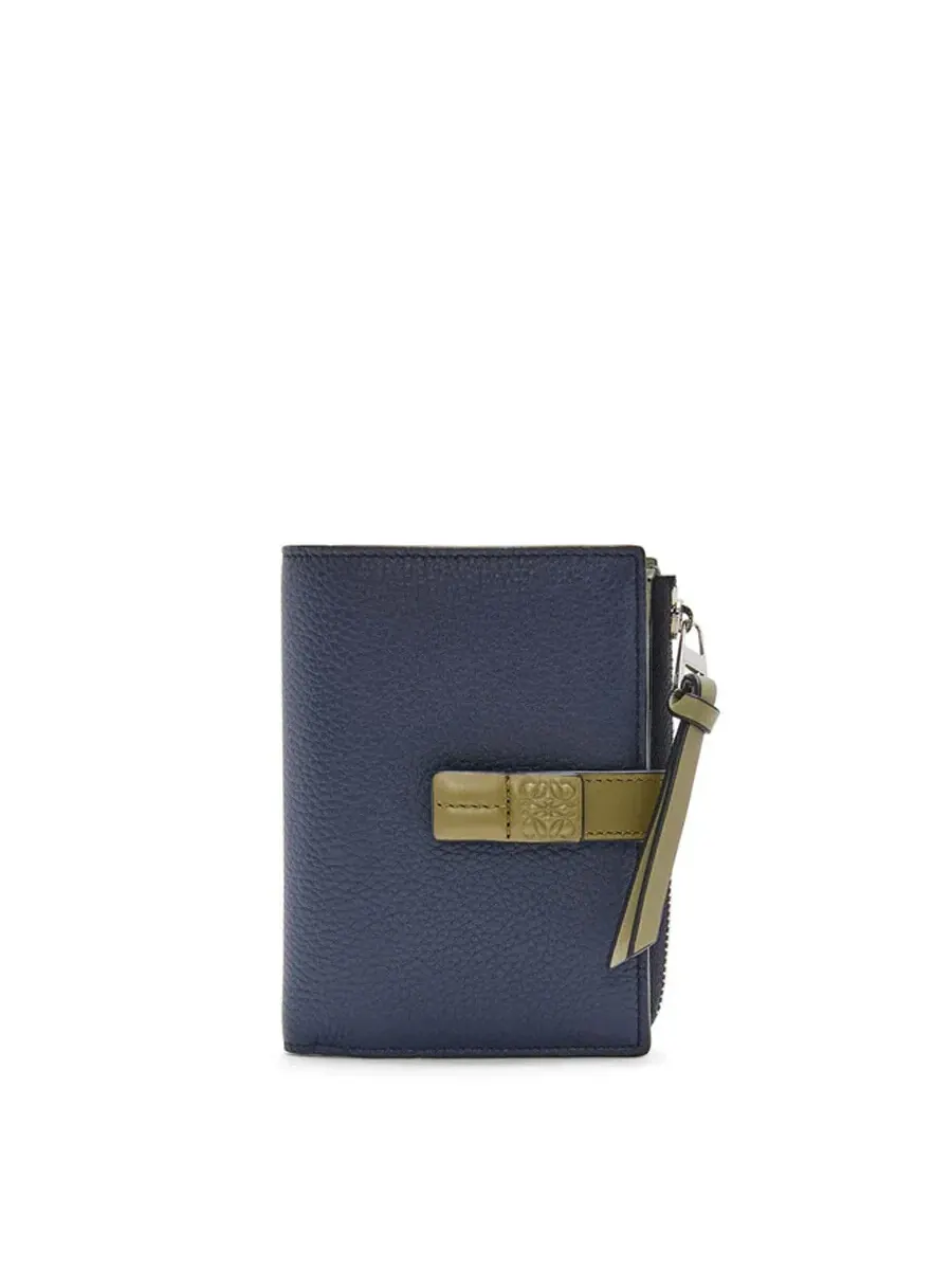 Компактный кошелек Loewe Slim Zip Bifold — изображение 1 из 4, синий/оливковый