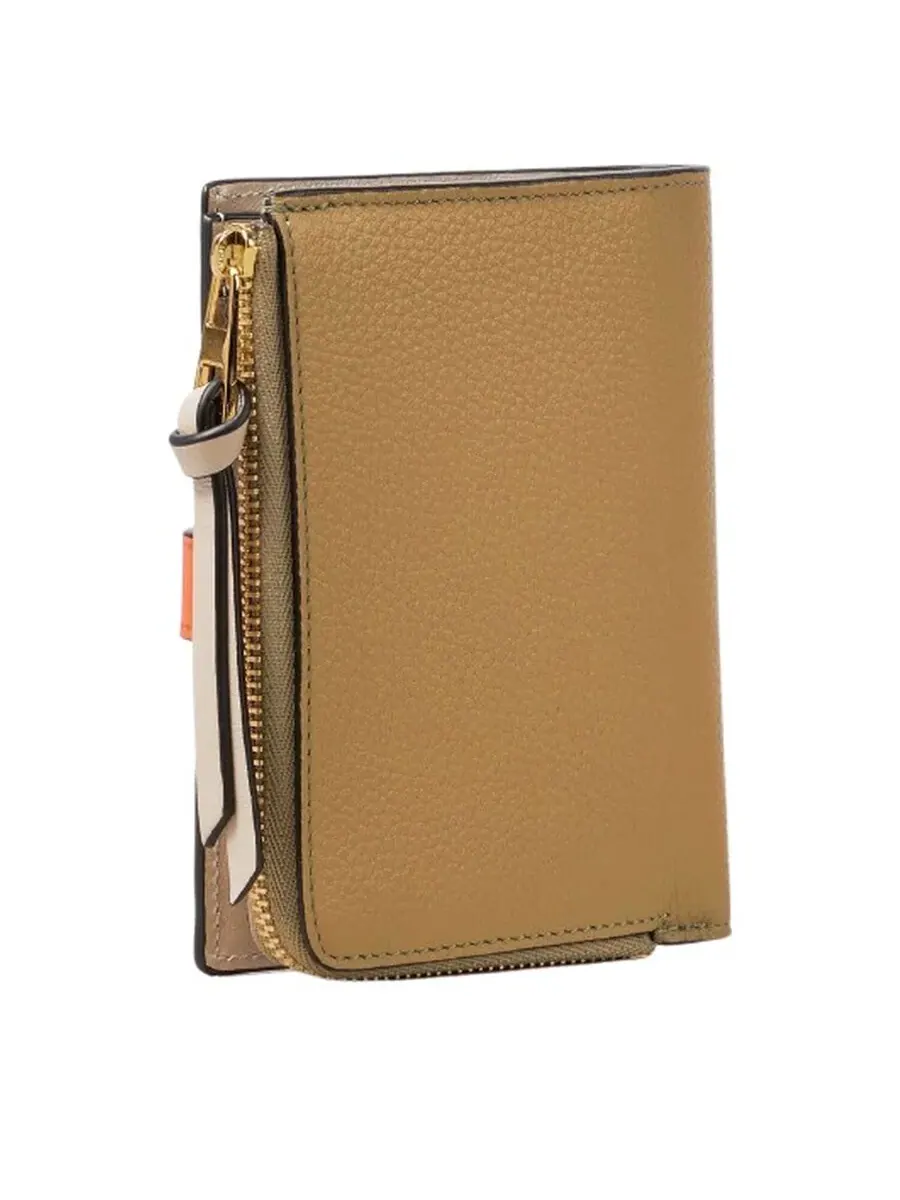 Компактный кошелек Loewe Slim Zip Bifold Compact Wallet - глиняно-зеленый/ярко-оранжевый — изображение 2 из 3