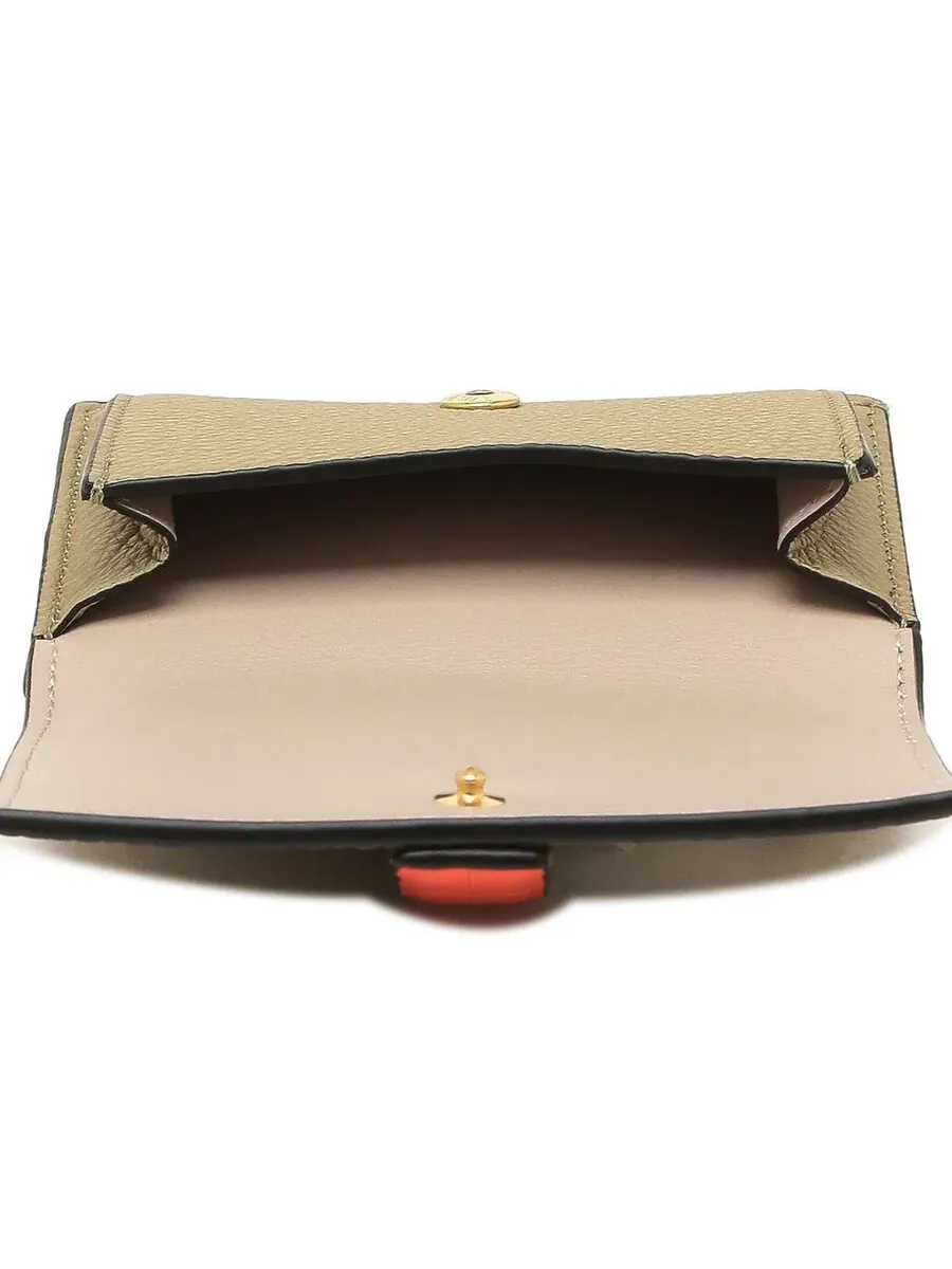 Кошелек Loewe Trifold из телячьей кожи — изображение 2 из 4, зеленый/оранжевый