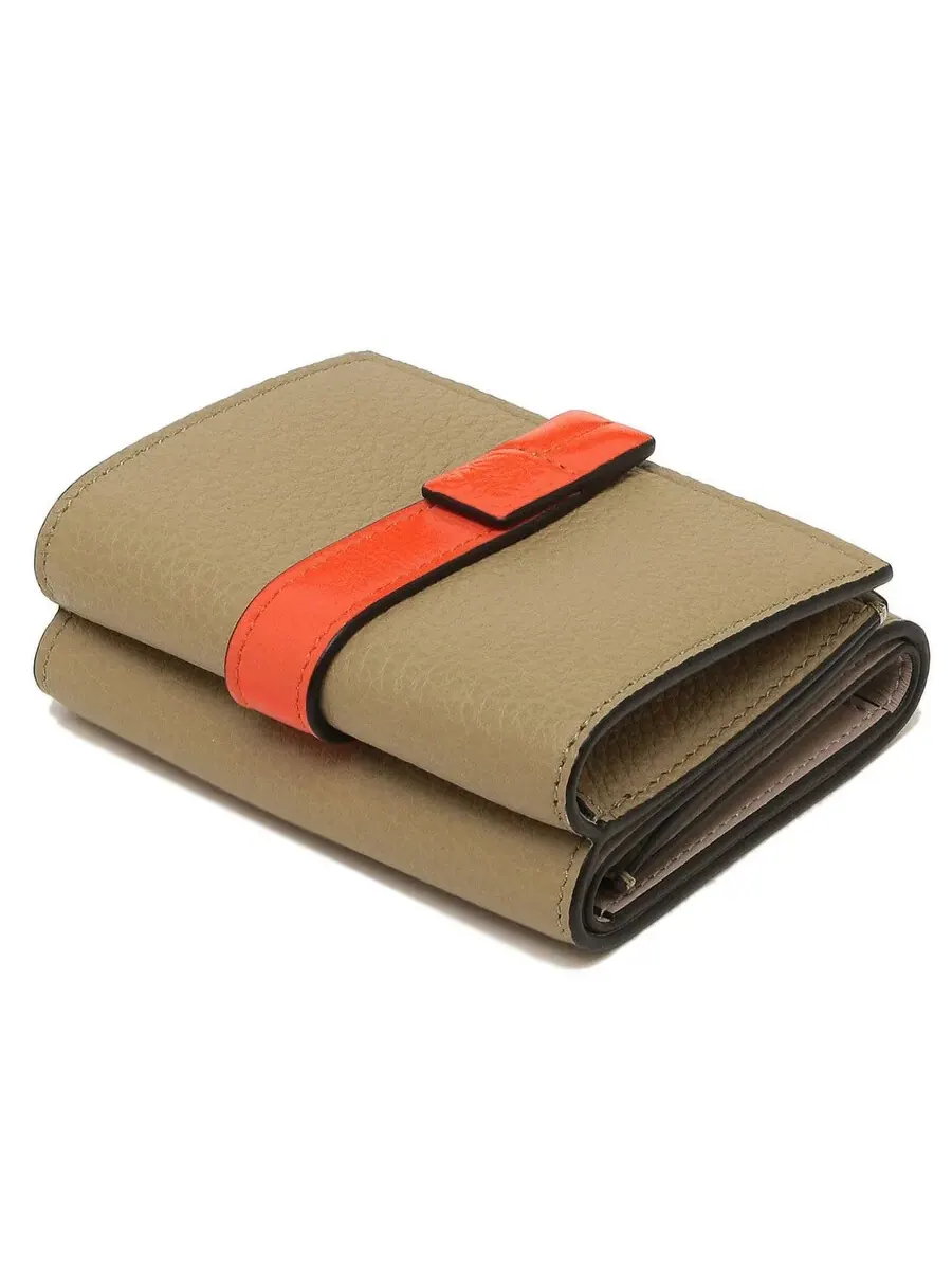 Кошелек Loewe Trifold из телячьей кожи — изображение 4 из 4, зеленый/оранжевый