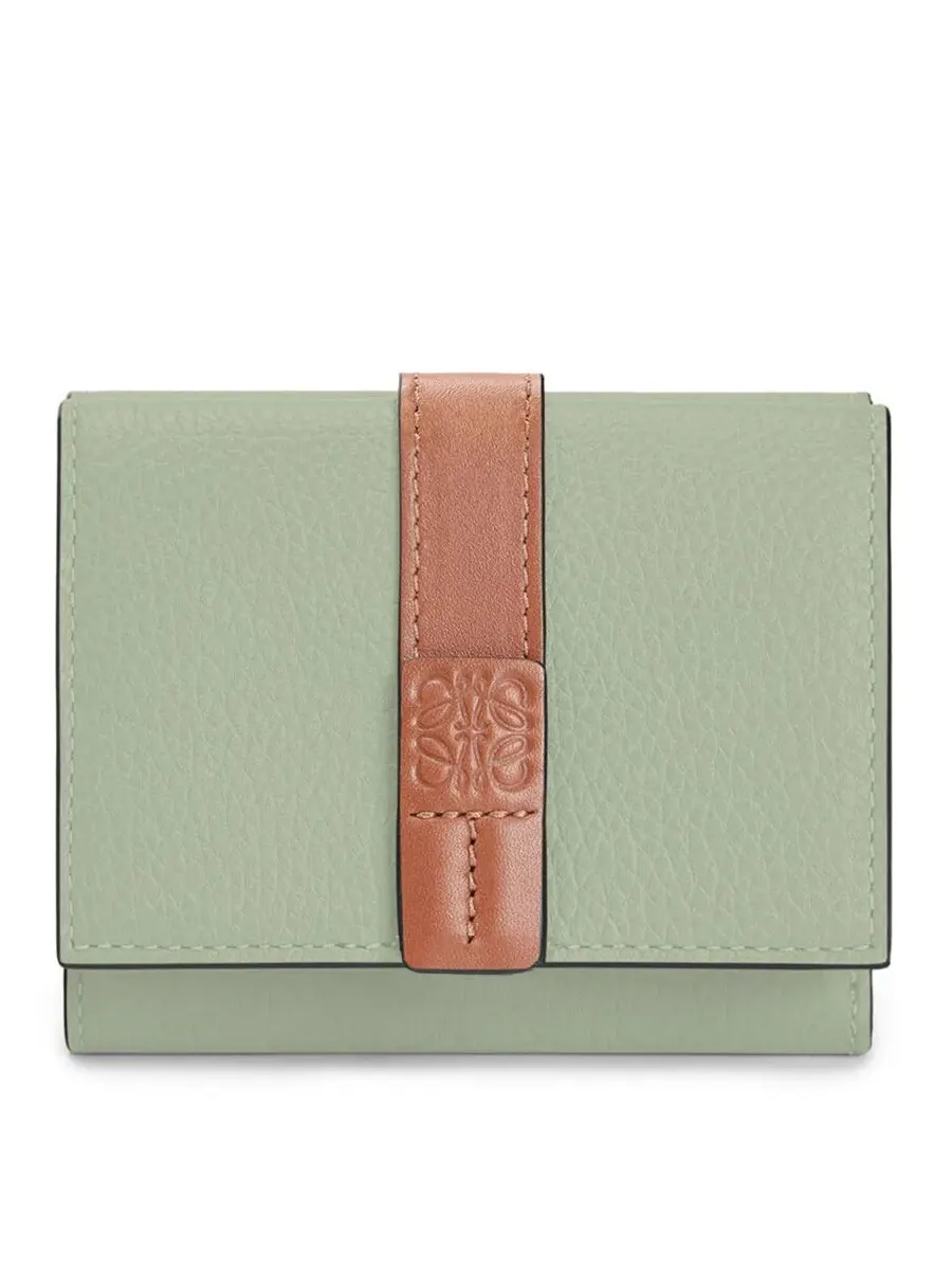 Кошелек Loewe Trifold из телячьей кожи - Розмарин/Загар — изображение 1 из 4, бежевый