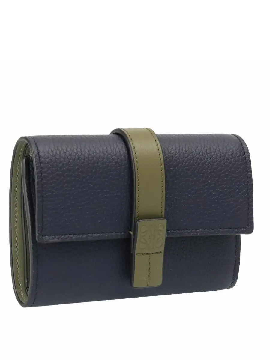 Вертикальный кошелек Loewe Small из телячьей кожи — изображение 1 из 3, синий/оливковый