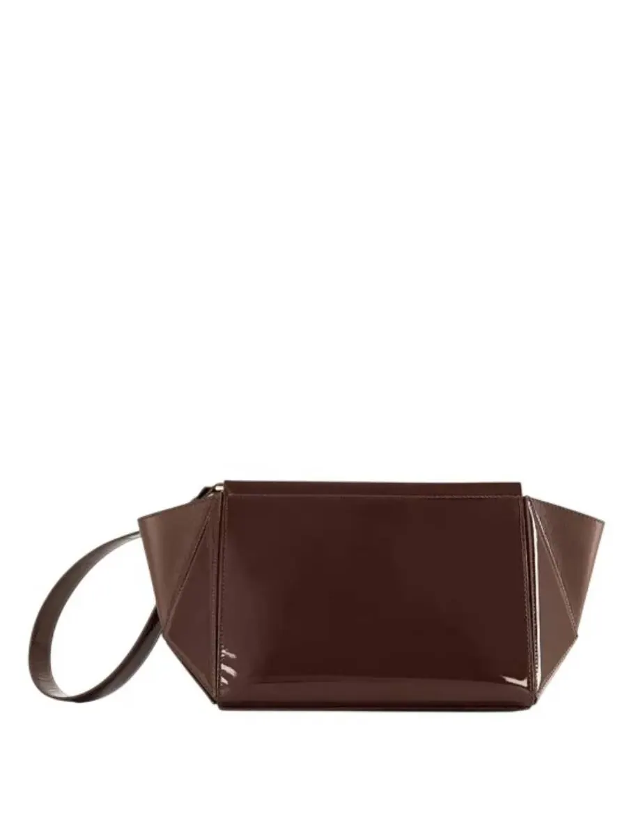Средняя треугольная сумка Mlouye Patent Brown — коричневый