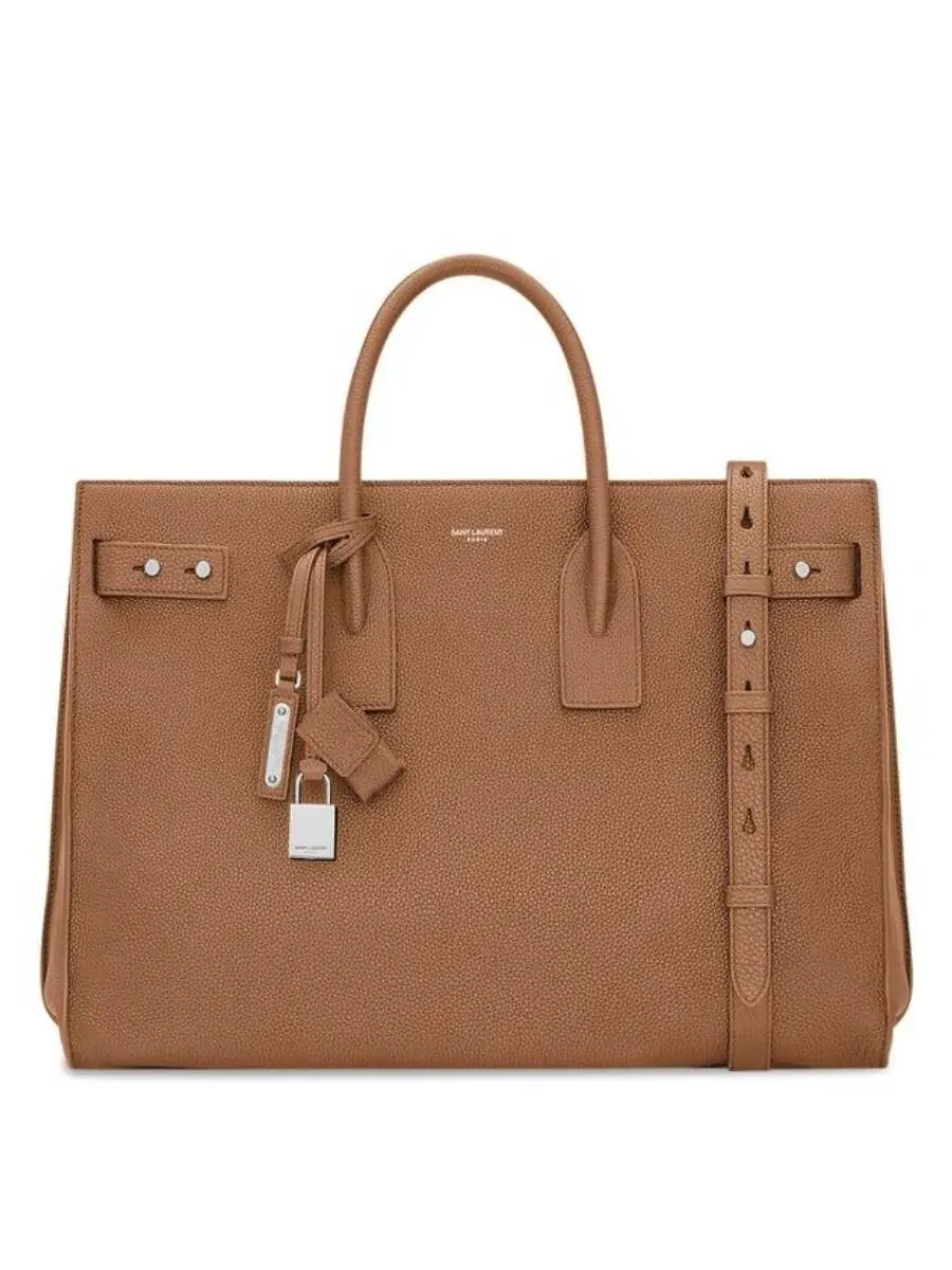 Сумка-тоут Saint Laurent Sac De Jour, большая, тонкая, кожаная — 1