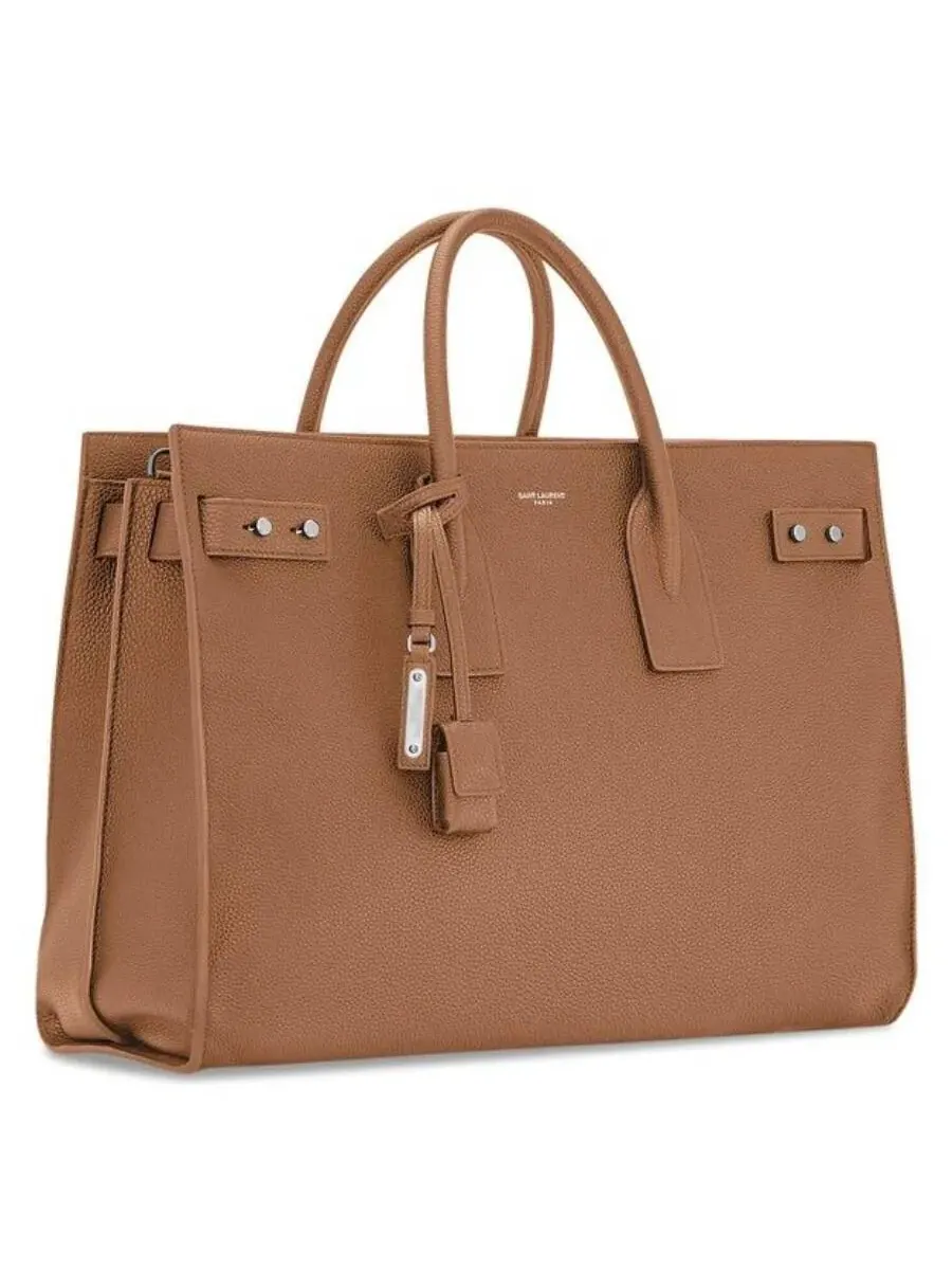 Сумка-тоут Saint Laurent Sac De Jour, большая, тонкая, кожаная — 2
