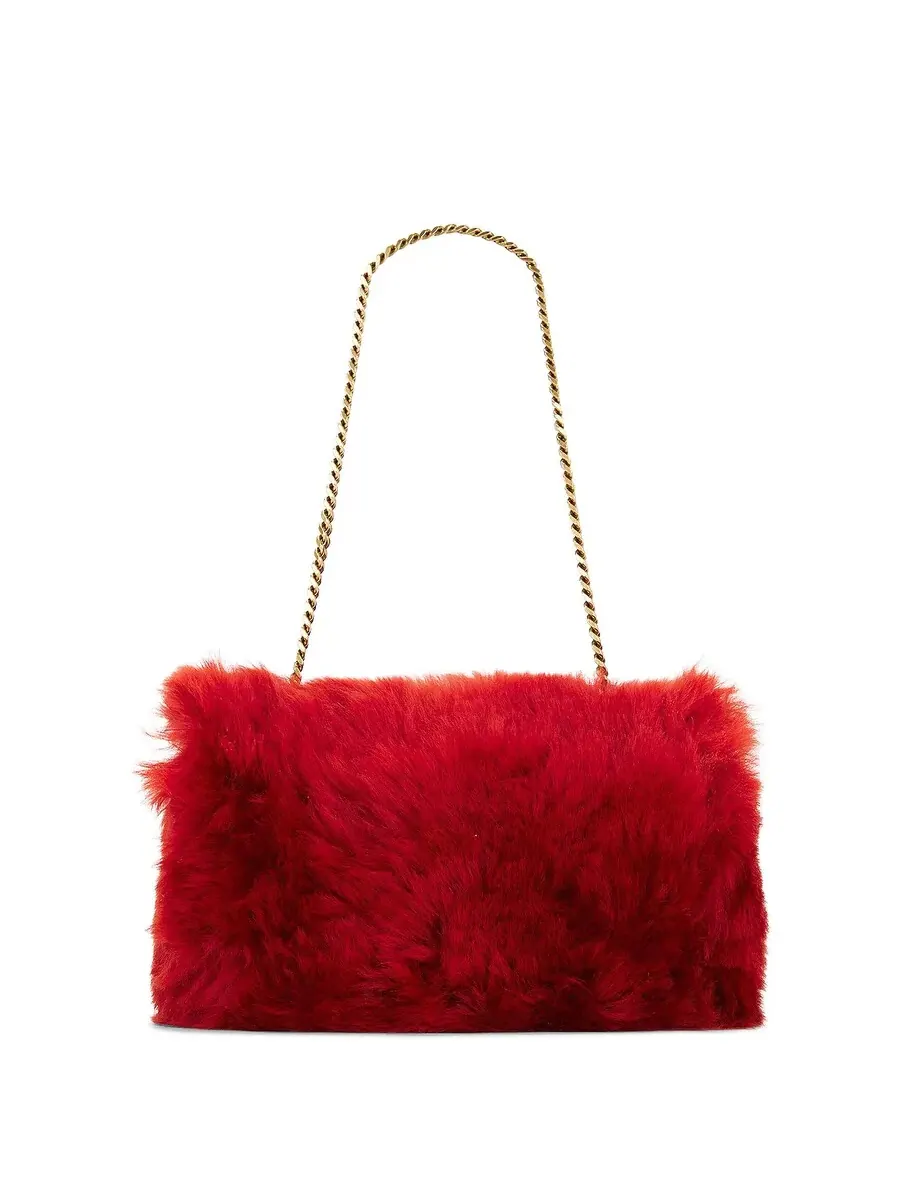 Сумка Saint Laurent Kate маленькая, перевертыш, на цепочке — изображение 3 из 5, красный
