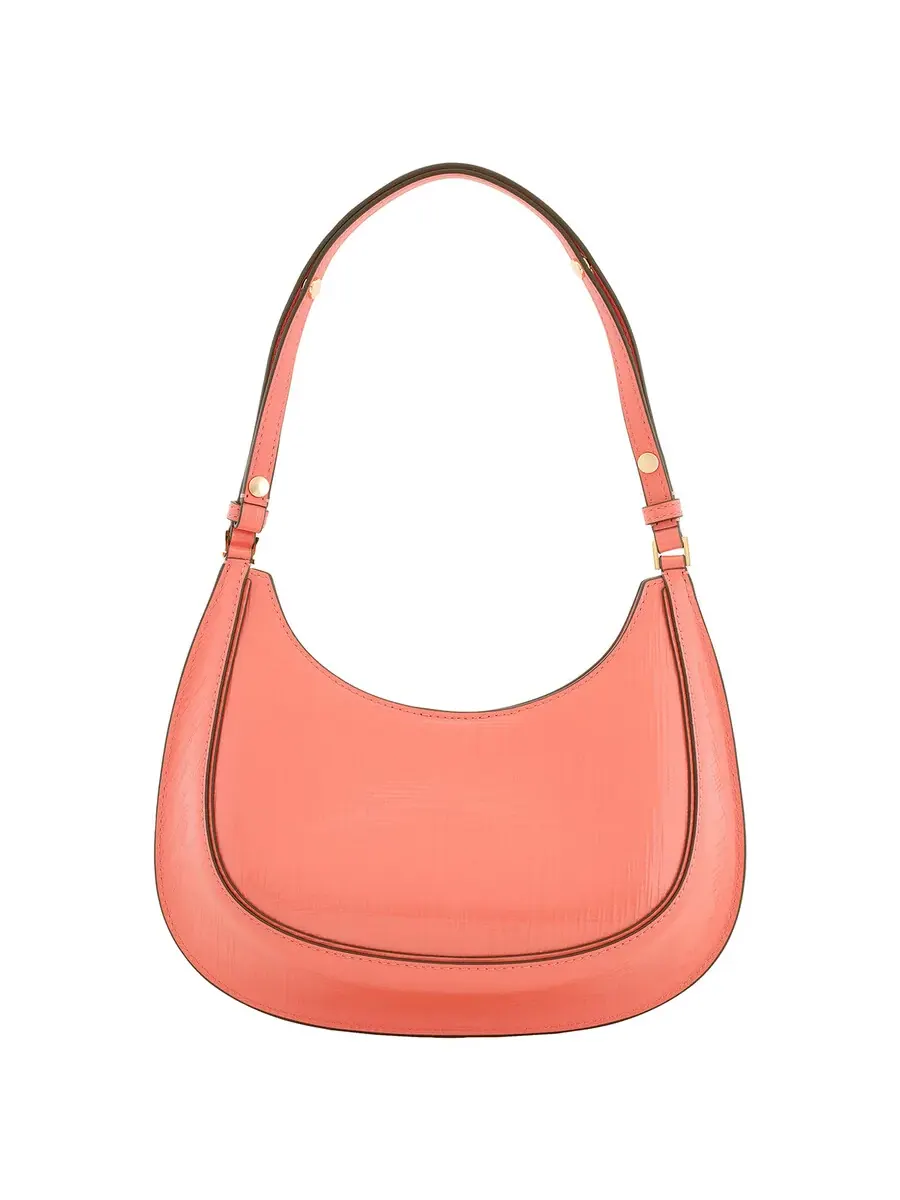 Сумка Tory Burch Coral Crush Robinson из тисненой кожи в форме полумесяца — изображение 4 из 5, коралловый