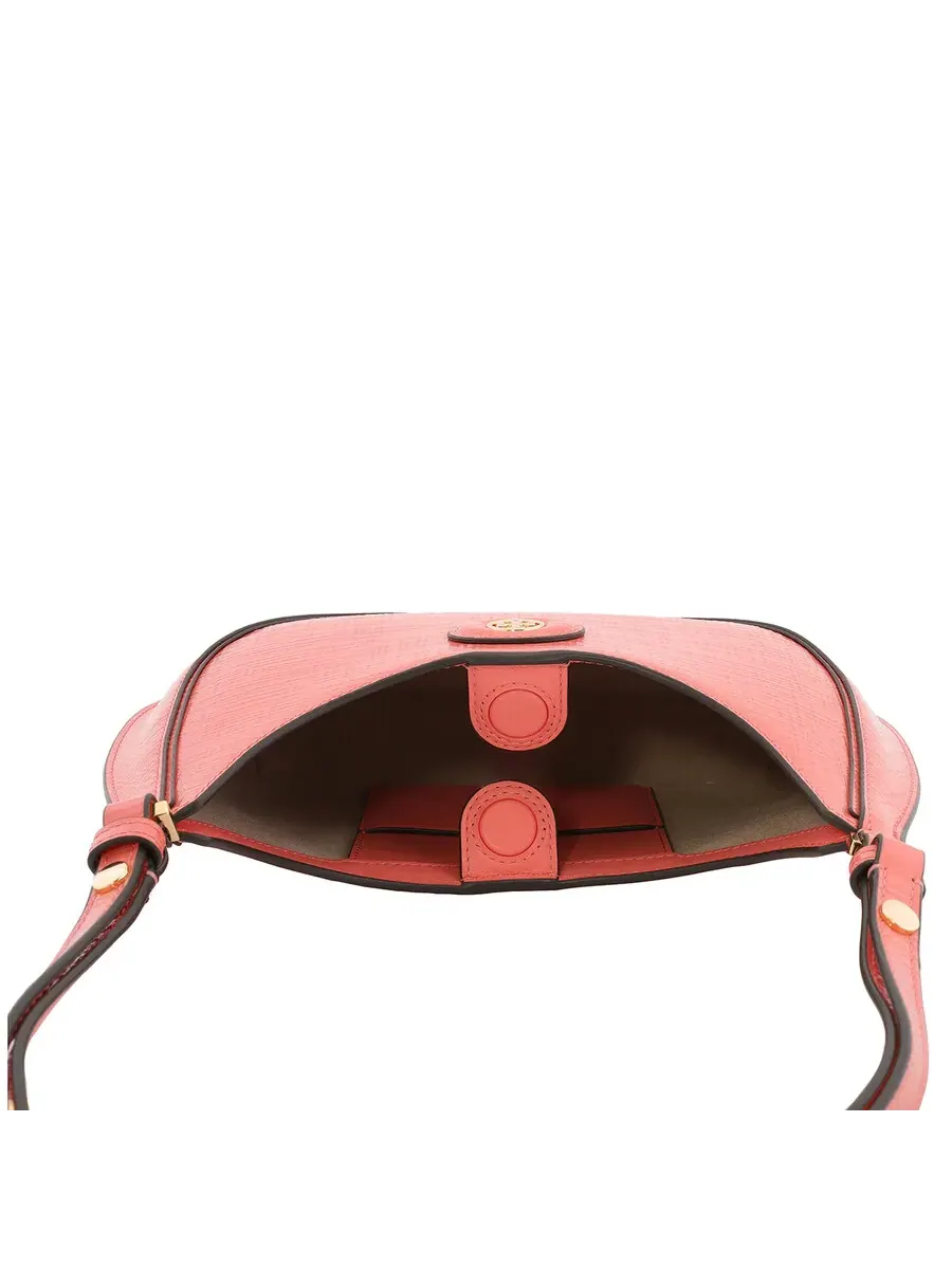 Сумка Tory Burch Coral Crush Robinson из тисненой кожи в форме полумесяца — изображение 5 из 5, коралловый