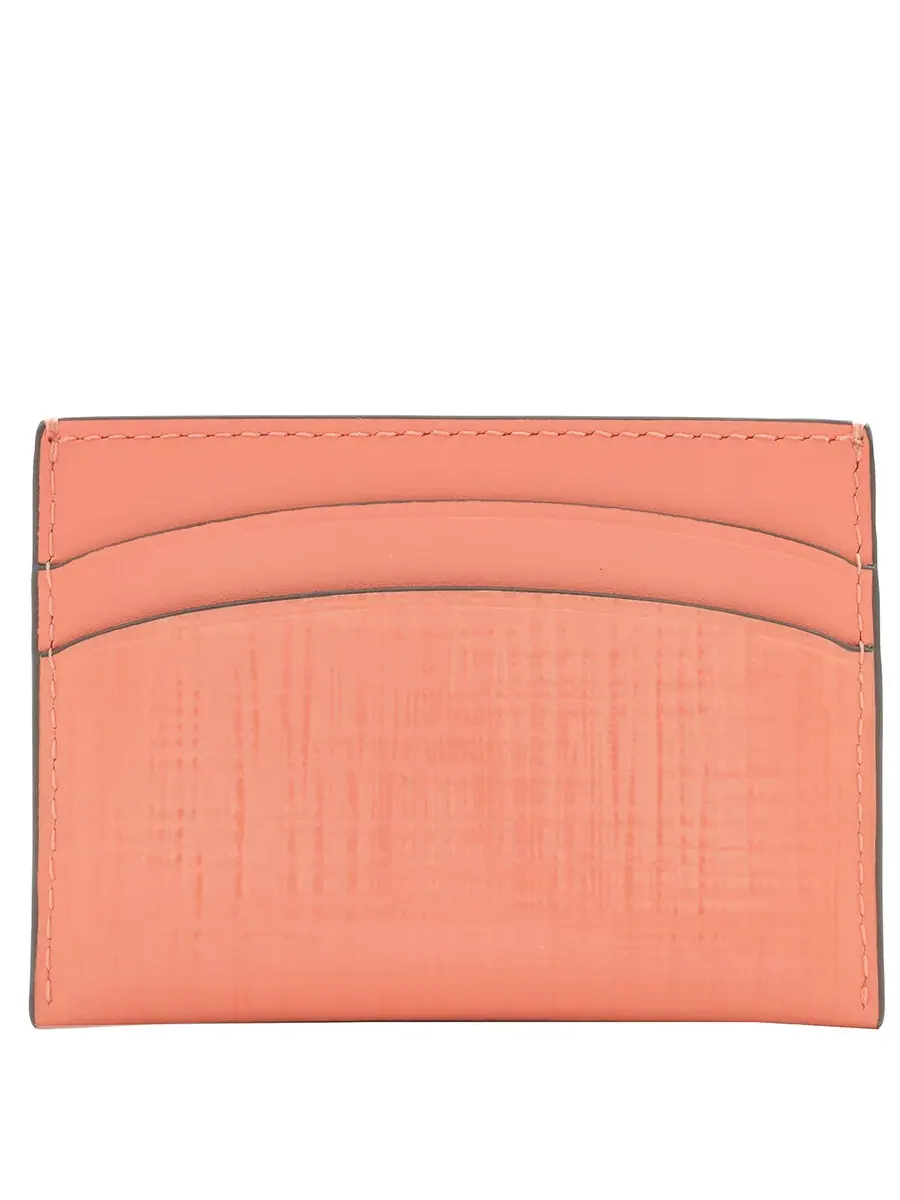Визитница Tory Burch Robinson из перфорированной кожи — изображение 4 из 5, коралловый