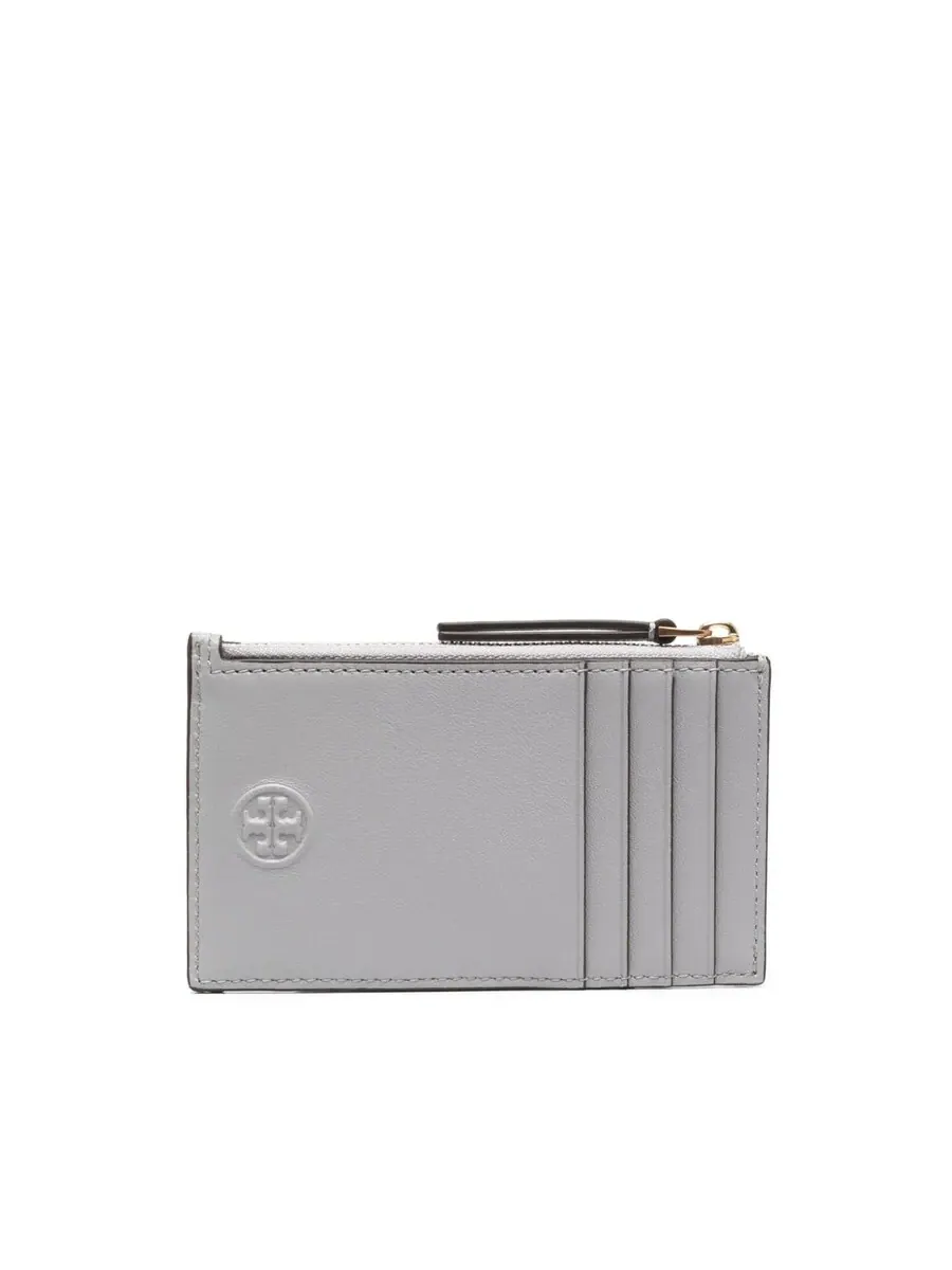 Картхолдер Tory Burch Fleming Soft с ромбовидной стеганой отделкой — изображение 2 из 3, серый