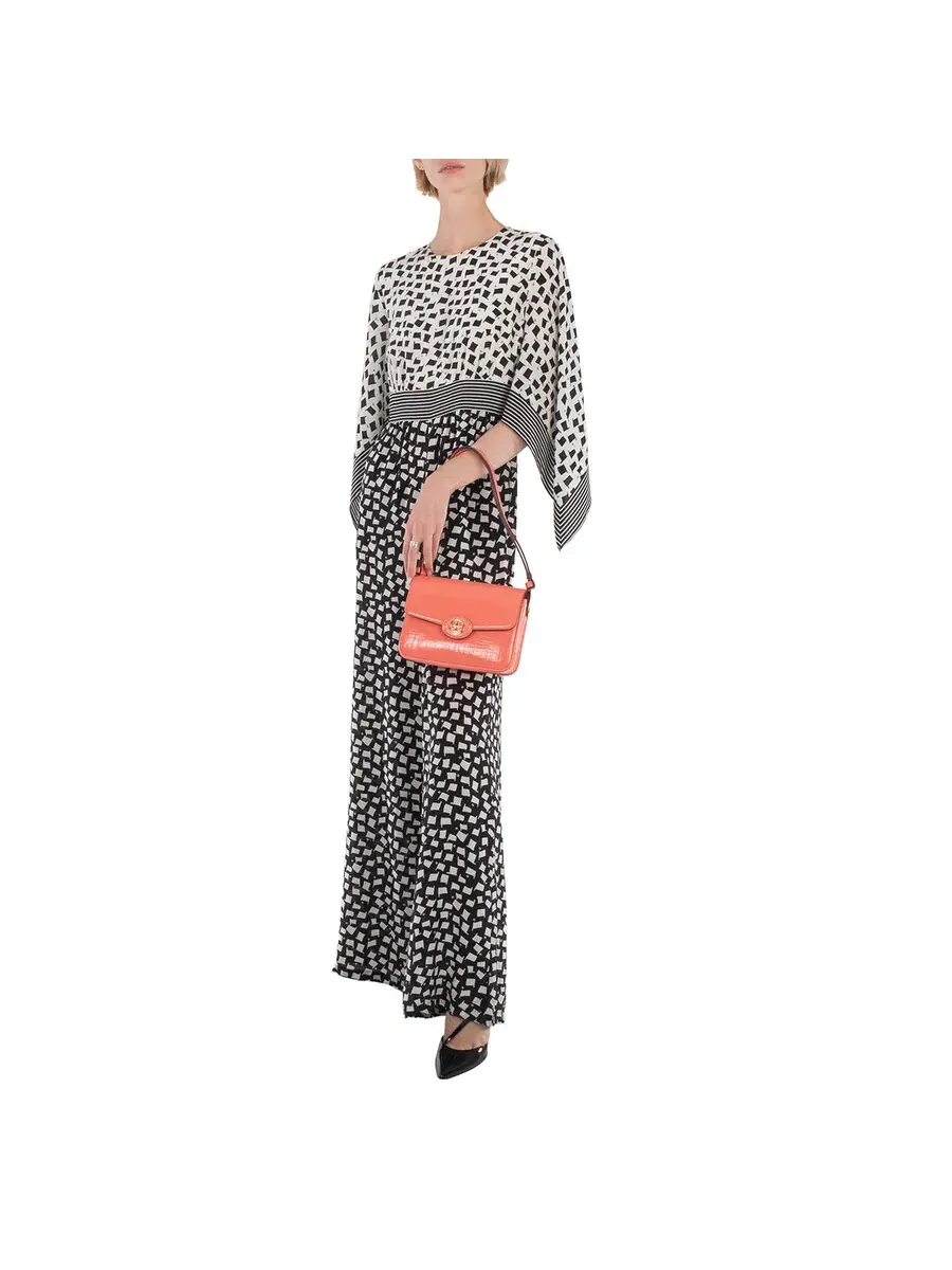 Кожаная трансформируемая сумка на плечо Tory Burch Robinson с тиснением — изображение 2 из 5, коралловый