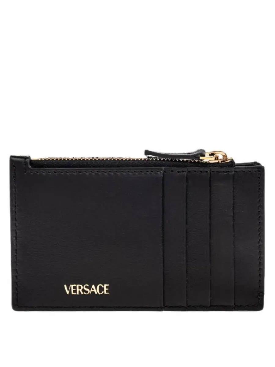 Картхолдер Versace Medusa 95 из стеганой кожи наппа — изображение 2 из 3, черный/золотистый