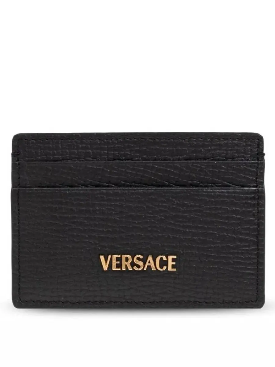 Картхолдер Versace Myth из кожи — изображение 1 из 3, черный-золотистый