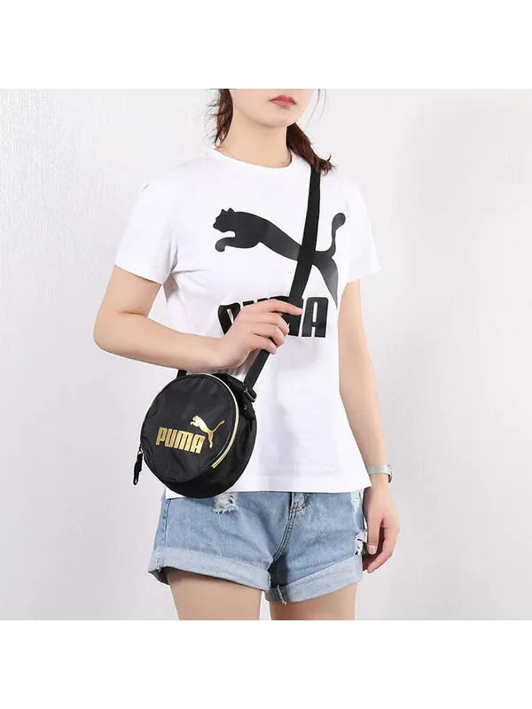 Сумка core seasonal round case bag 'black' Puma — изображение 3 из 4, черный/золотистый