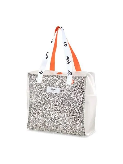 Сумка x mr.doodle shopper bag 'white black orange' Puma — 1