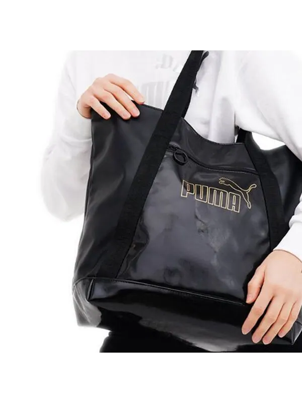 Сумка core up large shopper bag 'black gold' Puma — изображение 3 из 3, черный/золотистый