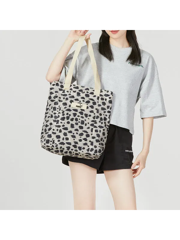 Сумка core pop shopper bag 'beige' Puma — изображение 3 из 4, бежевый/черный