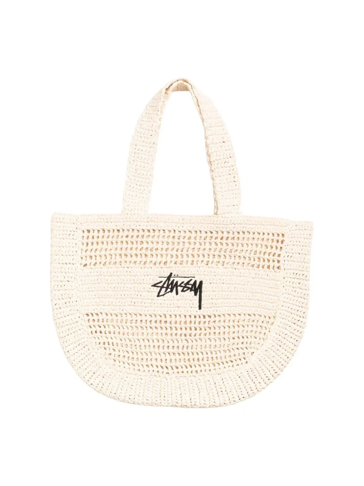 Плетеная сумка-тоут Stussy цвета слоновой кости — 1