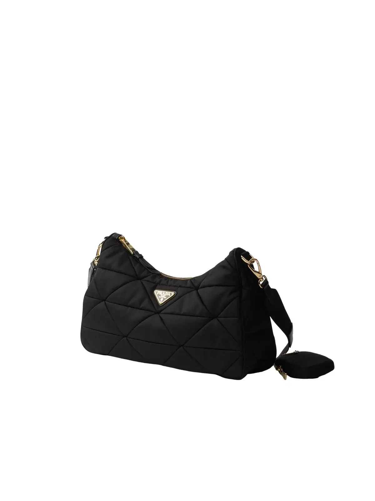Большая мягкая сумка PRADA FW25 из нейлона, черная, 1BC232-RDJN-F0632 — изображение 2 из 5, черный