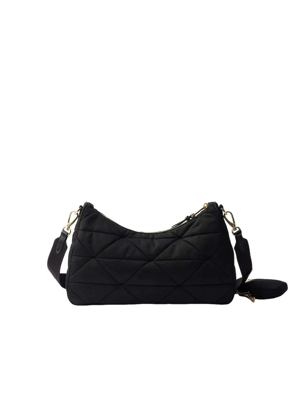 Большая мягкая сумка PRADA FW25 из нейлона, черная, 1BC232-RDJN-F0632 — изображение 3 из 5, черный