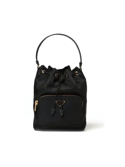 Сумка-ведро Prada Duet Re-Nylon 'Black Gold' — 1