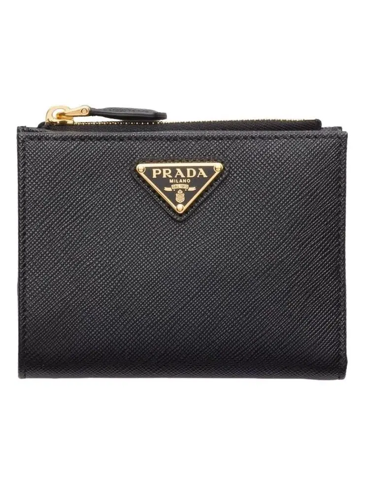 Кошелек PRADA FW25 из сафьяновой кожи, маленький, черный, 1ML050-QHH-F0002