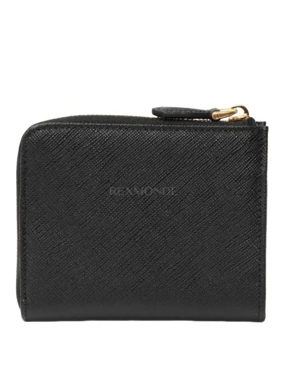 Маленький кошелек PRADA SS26 на молнии из кожи Saffino, черный, 1ML060-QHH-F0002 — изображение 2 из 5