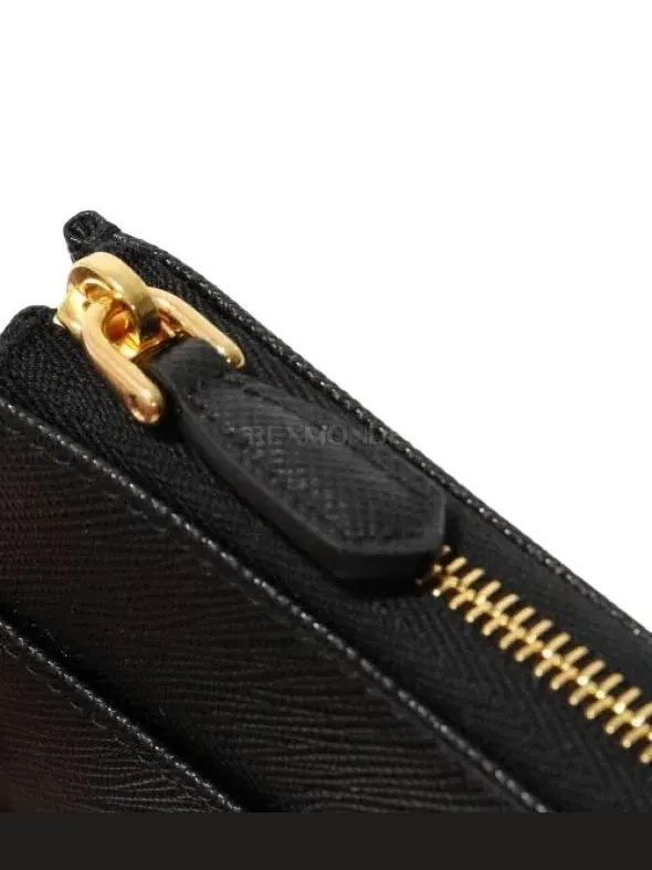 Маленький кошелек PRADA SS26 на молнии из кожи Saffino, черный, 1ML060-QHH-F0002 — изображение 4 из 5