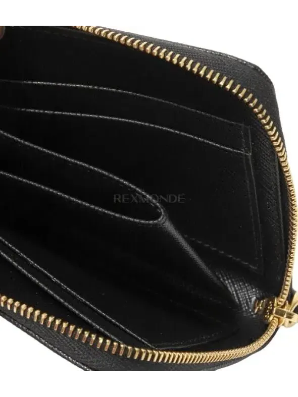 Маленький кошелек PRADA SS26 на молнии из кожи Saffino, черный, 1ML060-QHH-F0002 — изображение 5 из 5