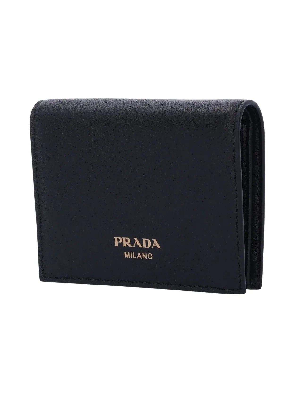 Кошелек PRADA FW24 с золотым металлическим логотипом, черный, 1MV204-2CYS-F0002 — изображение 3 из 6