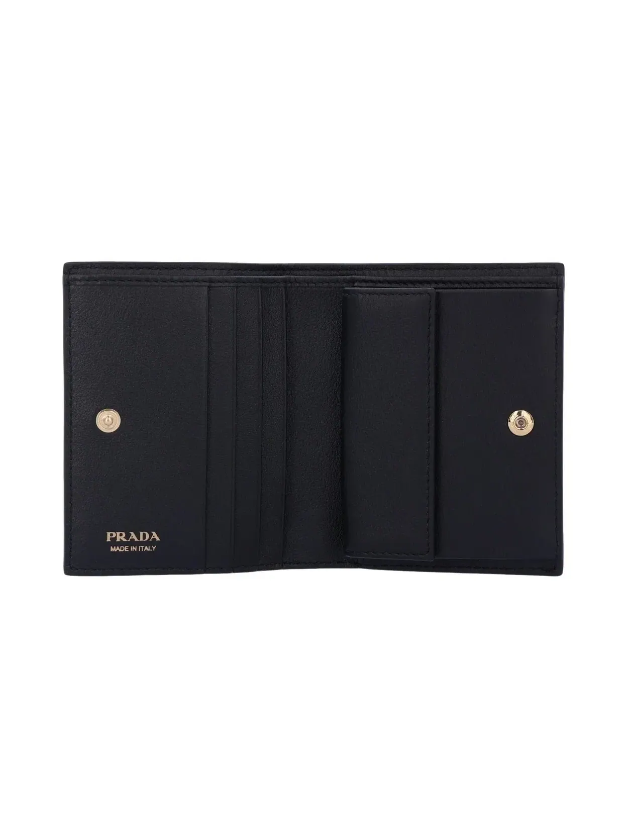 Кошелек PRADA FW24 с золотым металлическим логотипом, черный, 1MV204-2CYS-F0002 — изображение 4 из 6