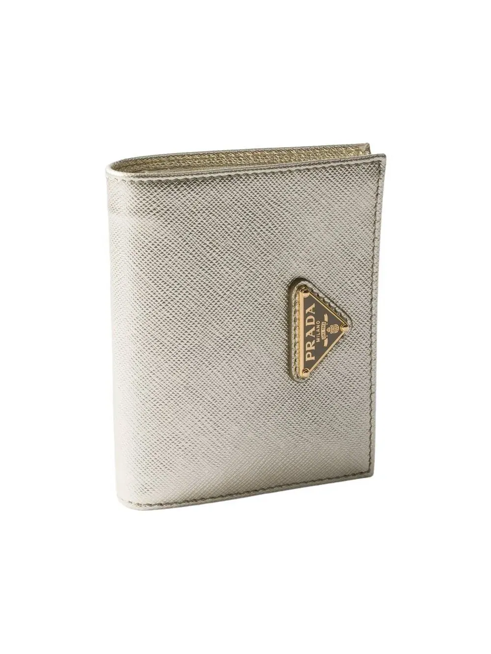 Кошелек PRADA SS26 из сафьяновой кожи — изображение 3 из 4, серебряный