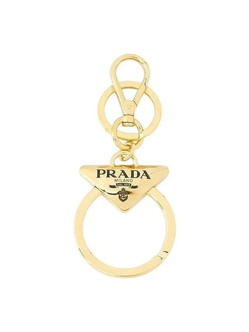 Брелок с логотипом PRADA FW24, золотистый, 1PM037-66A-F019F