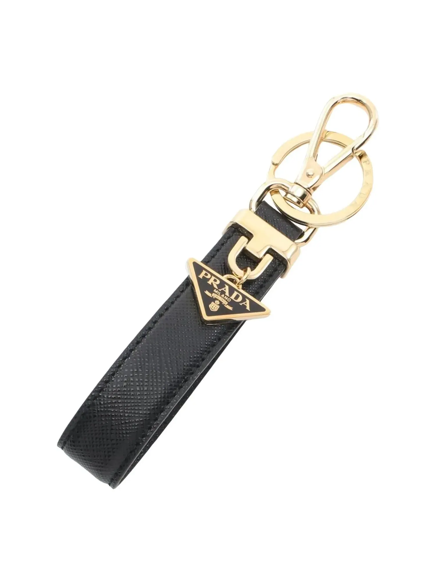 Брелок PRADA FW25 Saffiano 'Black Gold' 1PP185-053-F0002 — изображение 1 из 3, черный