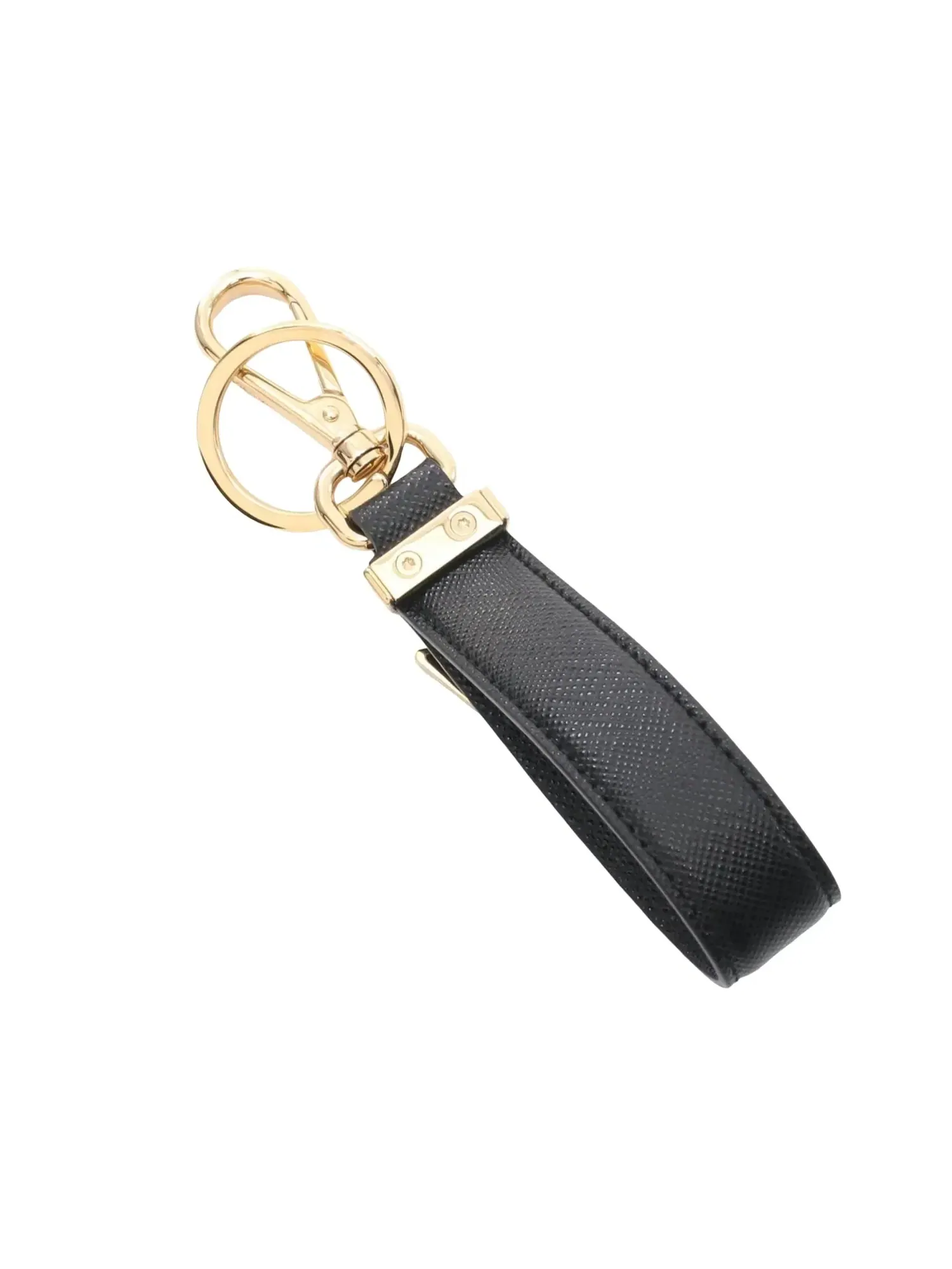 Брелок PRADA FW25 Saffiano 'Black Gold' 1PP185-053-F0002 — изображение 2 из 3, черный