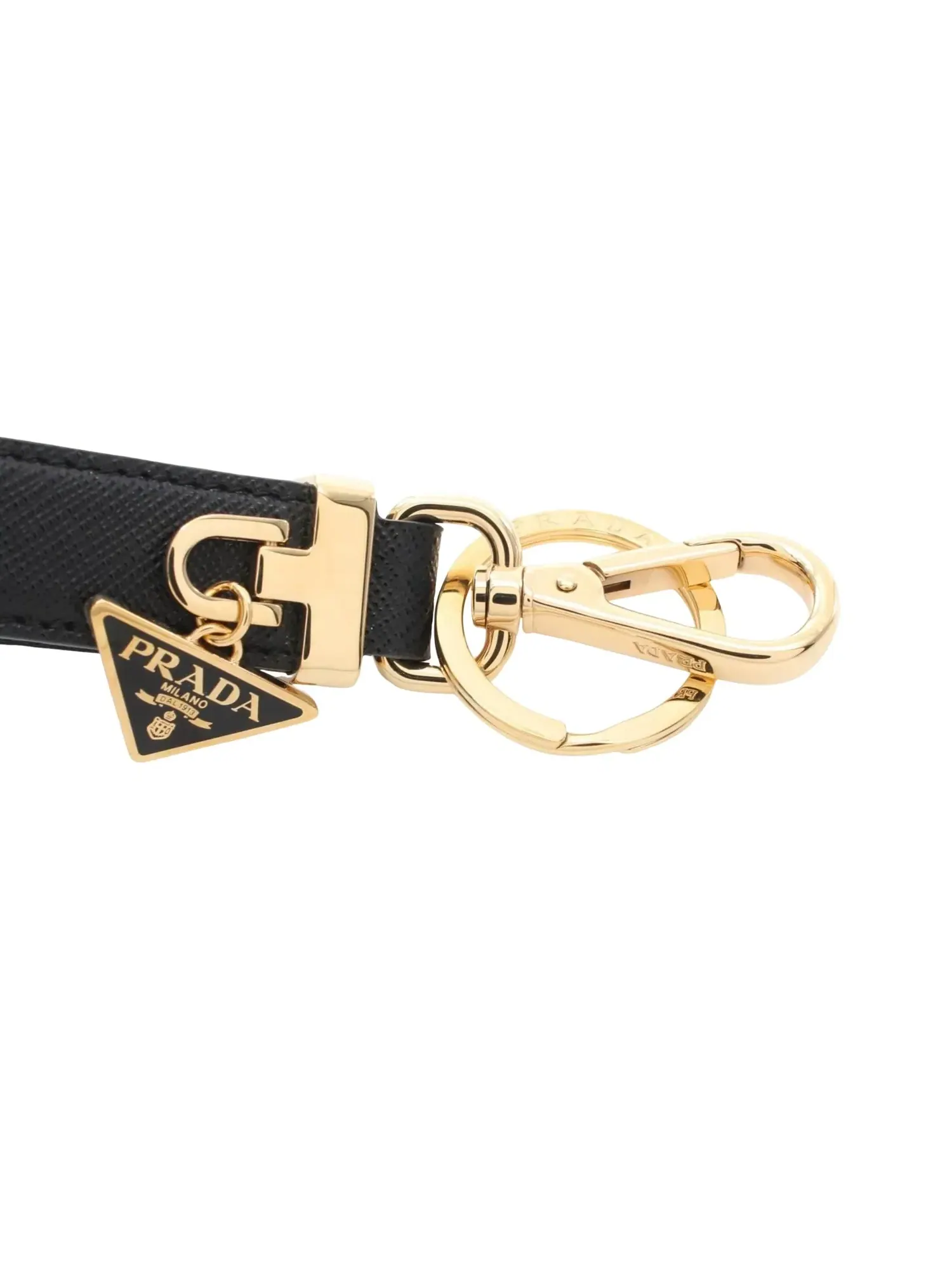 Брелок PRADA FW25 Saffiano 'Black Gold' 1PP185-053-F0002 — изображение 3 из 3, черный